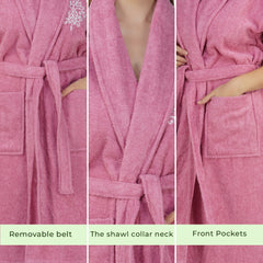 Rangoli Royal Bamboo Bathrobe for Women | Eco-Friendly, Ultra-Soft & Lightweight | 100% Bamboo Fiber | Highly Absorbent, Breathable & Gentle on Skin |