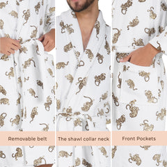 Rangoli Jaguar Cotton Bathrobe for Men