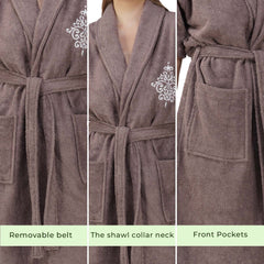 Rangoli Royal Bamboo Bathrobe for Women | Eco-Friendly, Ultra-Soft & Lightweight | 100% Bamboo Fiber | Highly Absorbent, Breathable & Gentle on Skin |