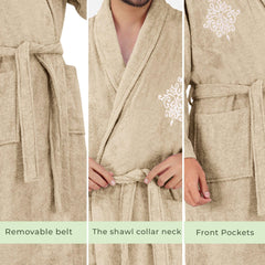 Rangoli Royal Bamboo Bathrobe for Men | Ultra-Soft & Lightweight | 100% Bamboo Fabric | Highly Absorbent, Eco-Friendly & Breathable