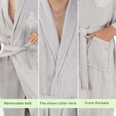 Rangoli Royal Bamboo Bathrobe for Men | Ultra-Soft & Lightweight | 100% Bamboo Fabric | Highly Absorbent, Eco-Friendly & Breathable