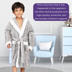 Rangoli Tonal 100% Cotton  Hooded Kids Bathrobe 400 GSM for Gils and Boys