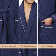 Rangoli Sunshine 500 GSM Cotton Bathrobe For Men