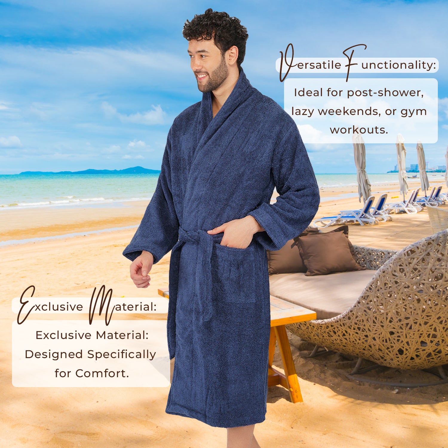 Canningvale 550 GSM Cotton Bathrobe For Men