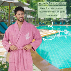 Rangoli Royal Bamboo Bathrobe for Men | Ultra-Soft & Lightweight | 100% Bamboo Fabric | Highly Absorbent, Eco-Friendly & Breathable