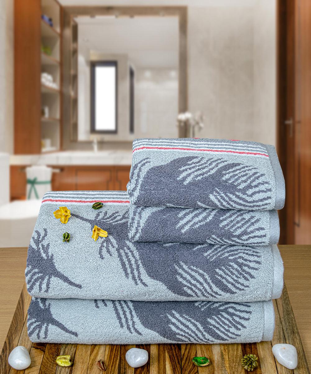 Picasso 100% Cotton Bath Towel Set of 4, 470 GSM (2 Bath & 2 Hand)