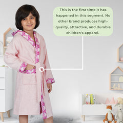 Rangoli Kids Bamboo Hooded Bathrobe | 500 GSM Ultra-Soft & Lightweight | 100% Bamboo Fabric for Gentle Comfort | Highly Absorbent & Breathable | Perfect for Bath, Swim, and Relaxation | Available in Various Sizes