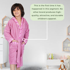 Rangoli Kids Bamboo Hooded Bathrobe | 500 GSM Ultra-Soft & Lightweight | 100% Bamboo Fabric for Gentle Comfort | Highly Absorbent & Breathable | Perfect for Bath, Swim, and Relaxation | Available in Various Sizes