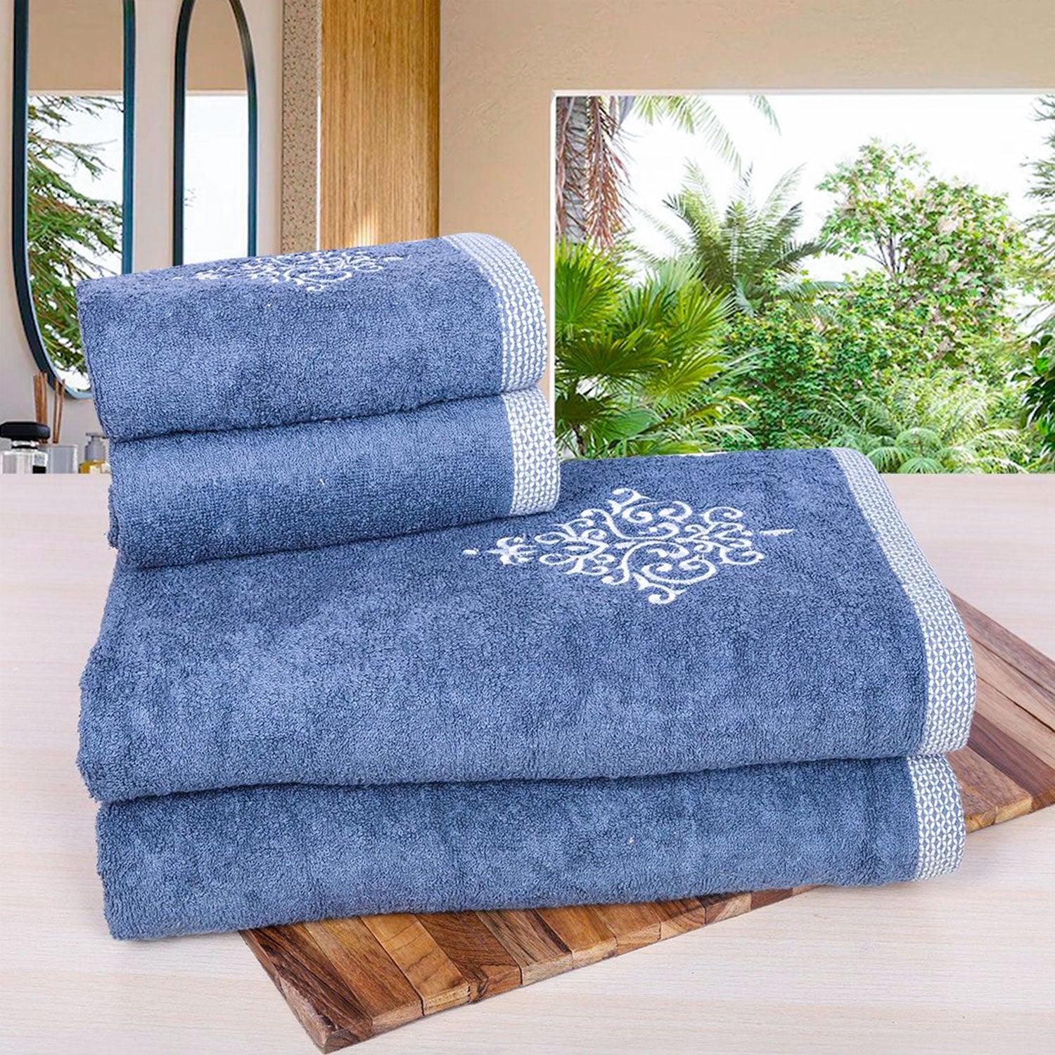 Royal Bamboo 500 GSM Towel Set of 4 | 100% Bamboo (2 Bath Towels + 2 hand Towels) - Rangoli