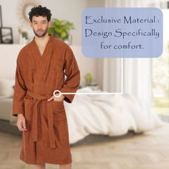 Rangoli Noble Cotton Adult Bathrobe for Men 400 GSM