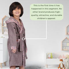 Rangoli Kids Bamboo Hooded Bathrobe | 500 GSM Ultra-Soft & Lightweight | 100% Bamboo Fabric for Gentle Comfort | Highly Absorbent & Breathable | Perfect for Bath, Swim, and Relaxation | Available in Various Sizes