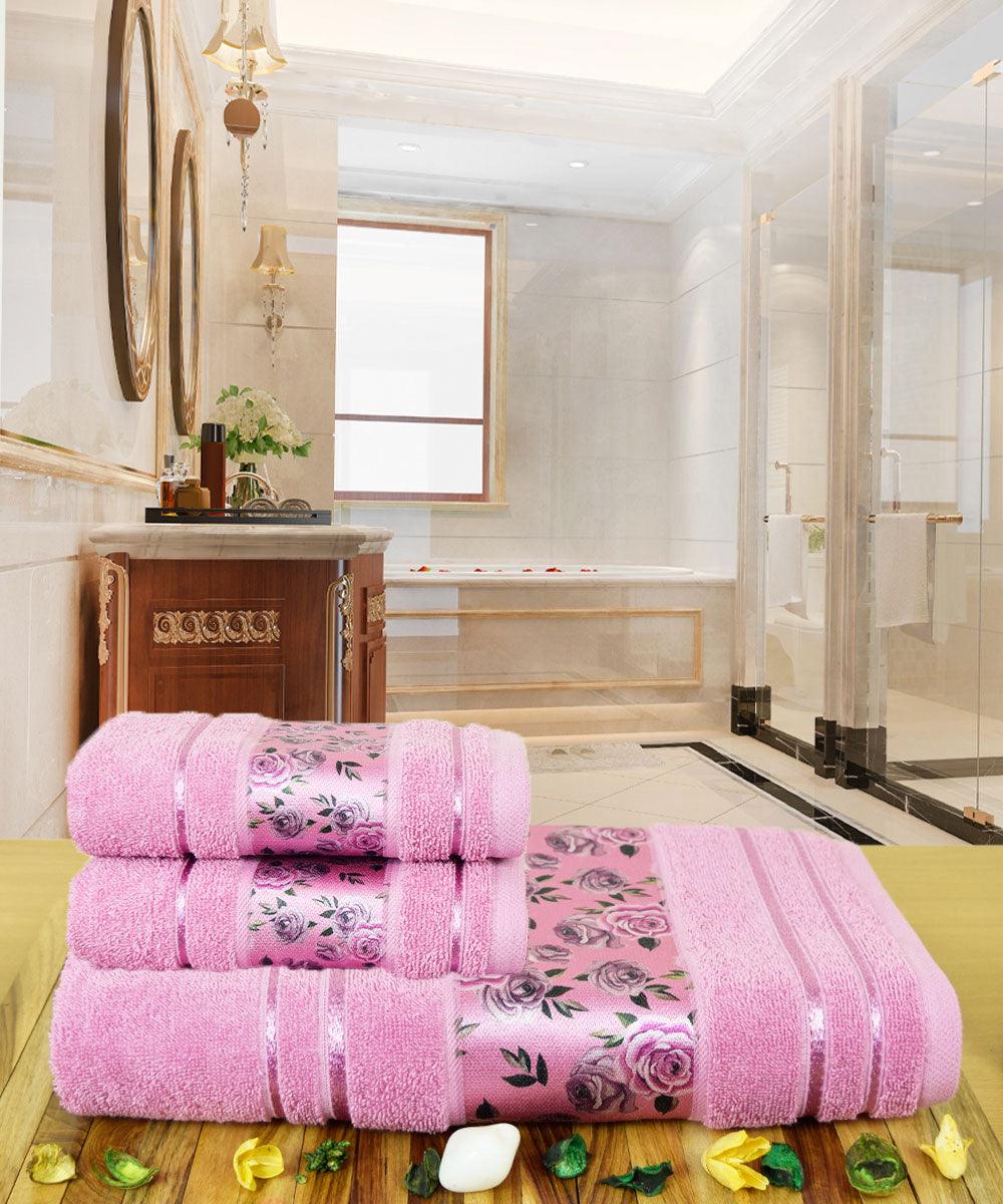 Rangoli Victoria 100% Cotton Bath Towel Set of 3 | Ultra Soft, Super Absorbent Luxurious Towels