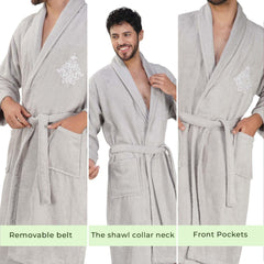 Rangoli Royal Bamboo Bathrobe for Men | Ultra-Soft & Lightweight | 100% Bamboo Fabric | Highly Absorbent, Eco-Friendly & Breathable