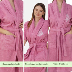 Rangoli Royal Bamboo Bathrobe for Women | Eco-Friendly, Ultra-Soft & Lightweight | 100% Bamboo Fiber | Highly Absorbent, Breathable & Gentle on Skin |