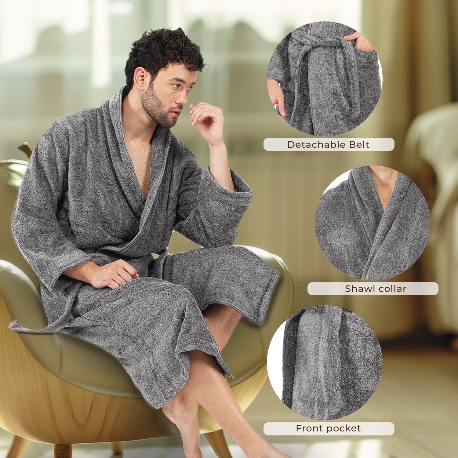 Canningvale 550 GSM Cotton Bathrobe For Men