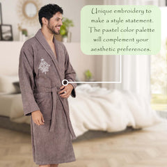 Rangoli Royal Bamboo Bathrobe for Men | Ultra-Soft & Lightweight | 100% Bamboo Fabric | Highly Absorbent, Eco-Friendly & Breathable