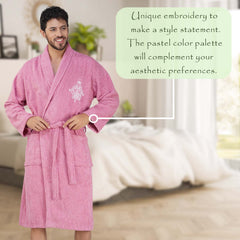 Rangoli Royal Bamboo Bathrobe for Men | Ultra-Soft & Lightweight | 100% Bamboo Fabric | Highly Absorbent, Eco-Friendly & Breathable