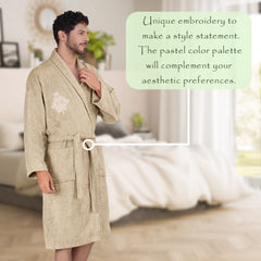 Rangoli Royal Bamboo Bathrobe for Men | Ultra-Soft & Lightweight | 100% Bamboo Fabric | Highly Absorbent, Eco-Friendly & Breathable