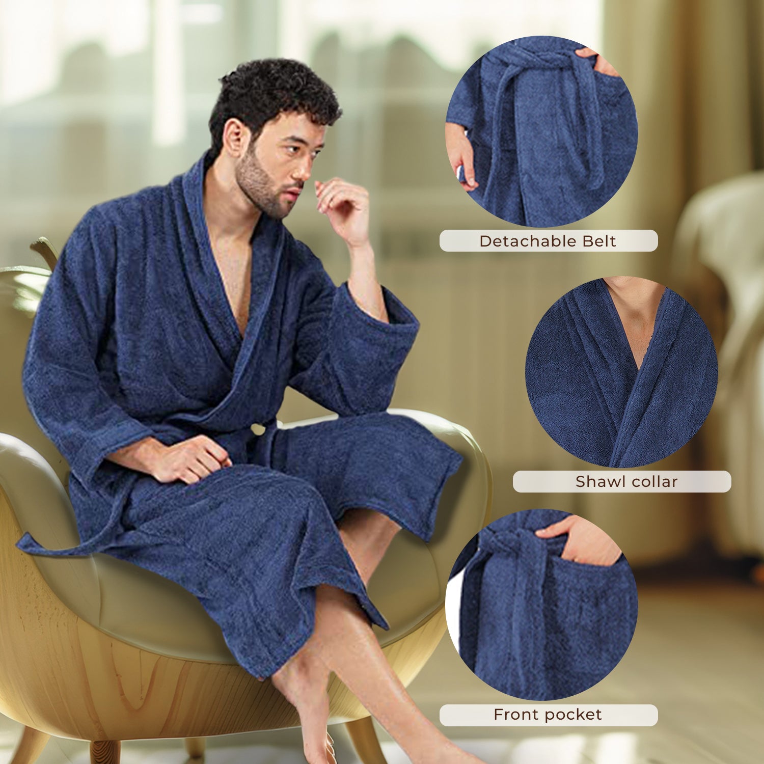 Canningvale 550 GSM Cotton Bathrobe For Men