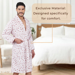 Rangoli Leopard 450 GSM Premium Cotton Bathrobe for Men