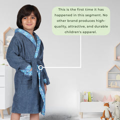 Rangoli Kids Bamboo Hooded Bathrobe | 500 GSM Ultra-Soft & Lightweight | 100% Bamboo Fabric for Gentle Comfort | Highly Absorbent & Breathable | Perfect for Bath, Swim, and Relaxation | Available in Various Sizes