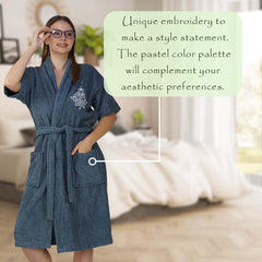 Rangoli Royal Bamboo Bathrobe for Women | Eco-Friendly, Ultra-Soft & Lightweight | 100% Bamboo Fiber | Highly Absorbent, Breathable & Gentle on Skin |