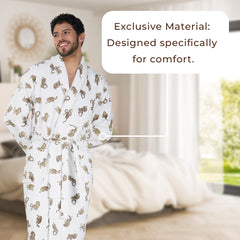 Rangoli Jaguar Cotton Bathrobe for Men