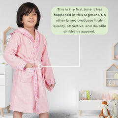 Rangoli Kids Bamboo Hooded Bathrobe | 500 GSM Ultra-Soft & Lightweight | 100% Bamboo Fabric for Gentle Comfort | Highly Absorbent & Breathable | Perfect for Bath, Swim, and Relaxation | Available in Various Sizes