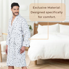 Rangoli Leopard 450 GSM Premium Cotton Bathrobe for Men