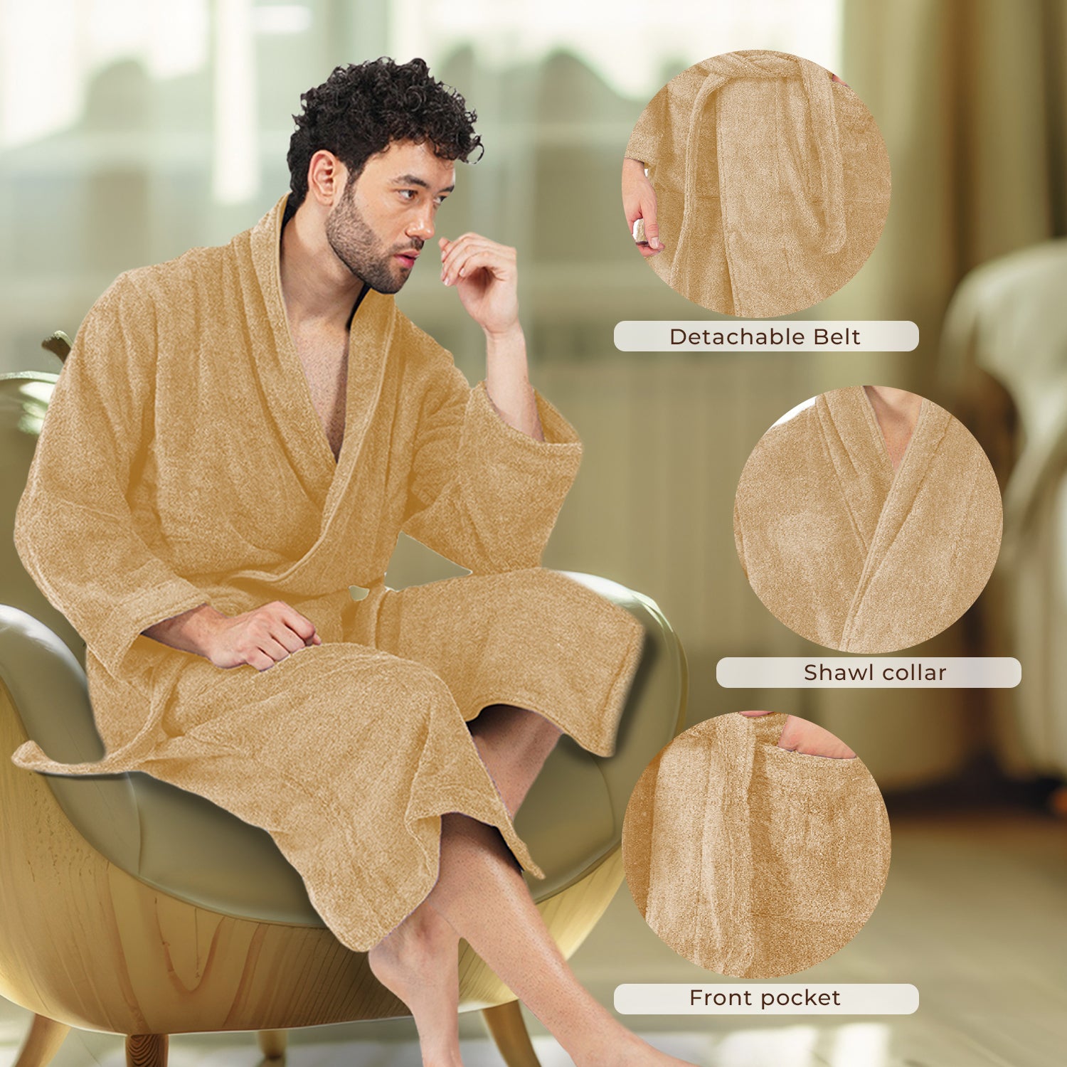 Canningvale 550 GSM Cotton Bathrobe For Men