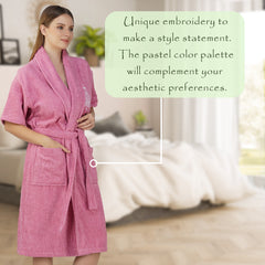 Rangoli Royal Bamboo Bathrobe for Women | Eco-Friendly, Ultra-Soft & Lightweight | 100% Bamboo Fiber | Highly Absorbent, Breathable & Gentle on Skin |