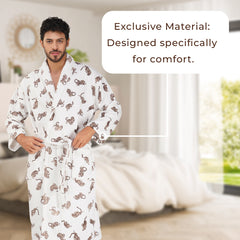 Rangoli Jaguar Cotton Bathrobe for Men