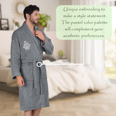 Rangoli Royal Bamboo Bathrobe for Men | Ultra-Soft & Lightweight | 100% Bamboo Fabric | Highly Absorbent, Eco-Friendly & Breathable