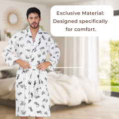 Rangoli Jaguar Cotton Bathrobe for Men