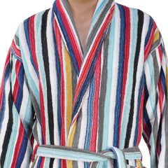 Pinstripe Men 420 GSM Cotton Bathrobe - Rangoli