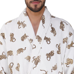 Rangoli Jaguar Cotton Bathrobe for Men