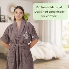 Rangoli Royal Bamboo Bathrobe for Women | Eco-Friendly, Ultra-Soft & Lightweight | 100% Bamboo Fiber | Highly Absorbent, Breathable & Gentle on Skin |