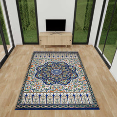 Rangoli English Contemporary Design Anti Skid Carpet - Rangoli