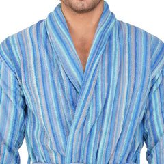 Pinstripe Men 450 GSM Cotton Bathrobe