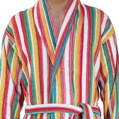 Pinstripe Men 420 GSM Cotton Bathrobe - Rangoli