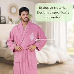 Rangoli Royal Bamboo Bathrobe for Men | Ultra-Soft & Lightweight | 100% Bamboo Fabric | Highly Absorbent, Eco-Friendly & Breathable