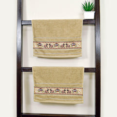 Royal Designed Rajvanshi 440 GSM Cotton Set of 3 (1 Bath & 2 Hand Towels) - Rangoli