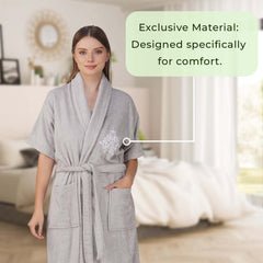 Rangoli Royal Bamboo Bathrobe for Women | Eco-Friendly, Ultra-Soft & Lightweight | 100% Bamboo Fiber | Highly Absorbent, Breathable & Gentle on Skin |