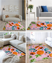 Beach Flamingo Design 2500 GSM Kids Room Rug (100 x 150 cm)