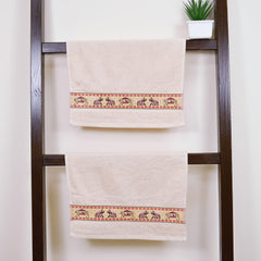 Royal Designed Rajvanshi 440 GSM Cotton Set of 3 (1 Bath & 2 Hand Towels) - Rangoli