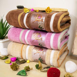Regal Hand Towel Set Of 3 | Ultra Soft & Highly Absorbent Towels | Purple, Beige, Brown - Rangoli