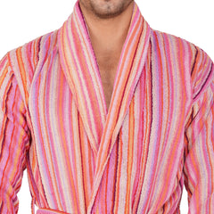 Pinstripe Men 450 GSM Cotton Bathrobe