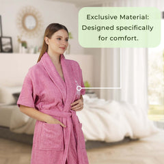 Rangoli Royal Bamboo Bathrobe for Women | Eco-Friendly, Ultra-Soft & Lightweight | 100% Bamboo Fiber | Highly Absorbent, Breathable & Gentle on Skin |