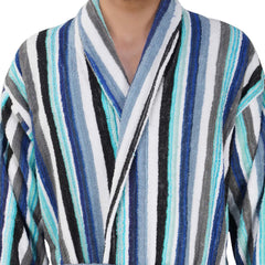 Pinstripe Men 420 GSM Cotton Bathrobe - Rangoli