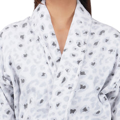 Rangoli Leopard 450 GSM Premium Cotton Bathrobe for Women